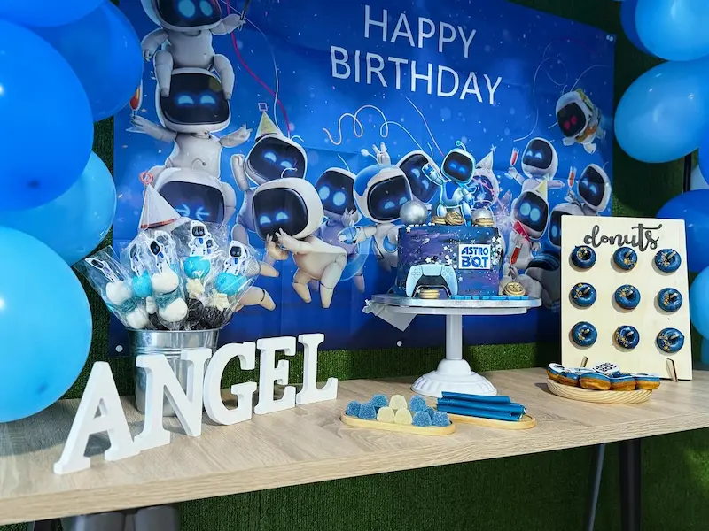 Mesa dulce cumpleaños azul Gomiballs Elche